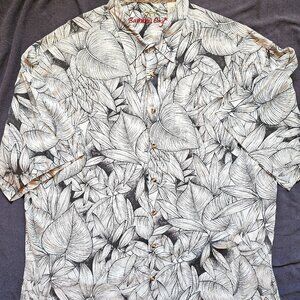 Bamboo Cay XXXL Black and White button down shirt